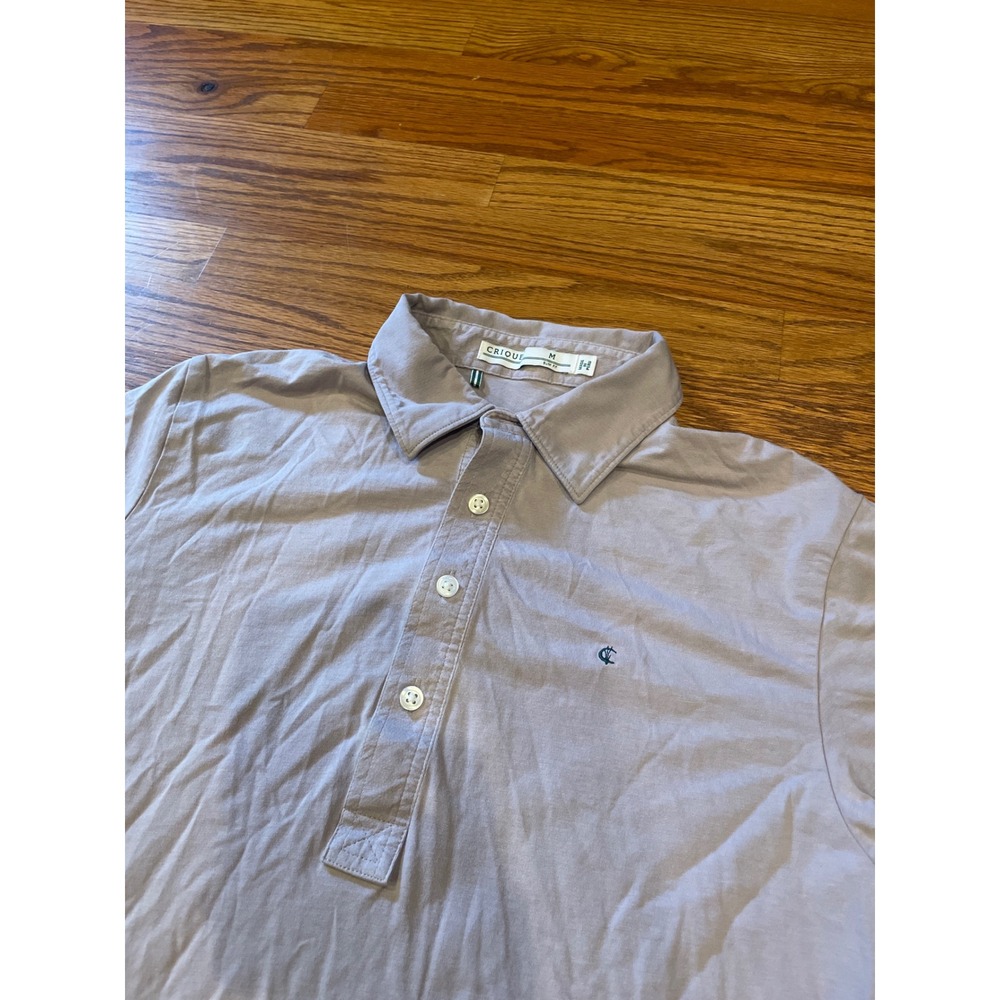 Criquet Mens Polo Shirt Size M Lavender Purple Slim Fit 4-Button Placket Logo